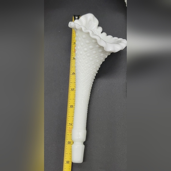 Fenton 10 in. Milkglass Diamond Lace Epergne - Picture 7 of 10